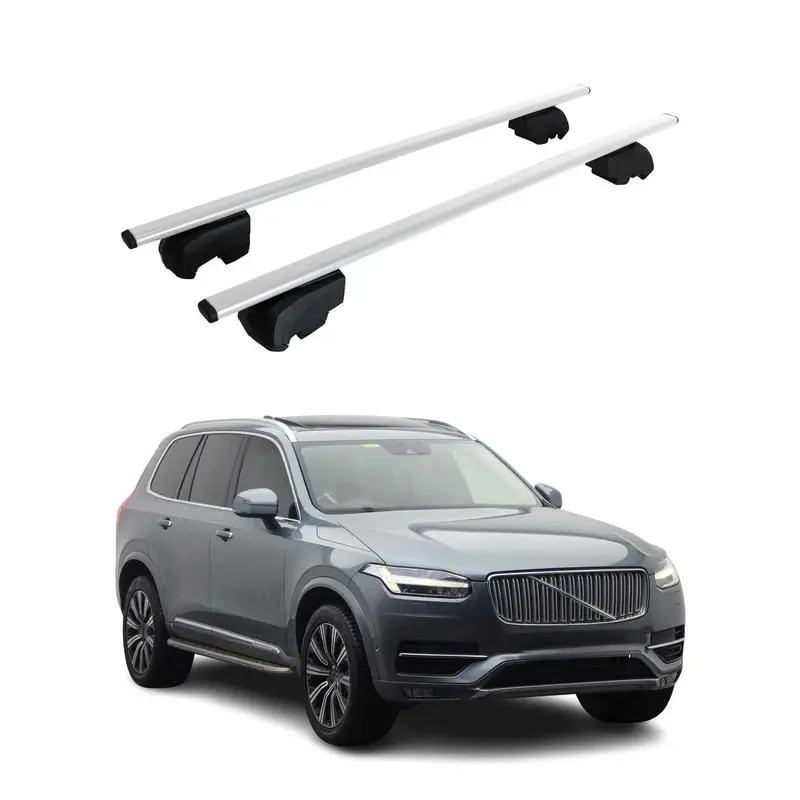 Barres de toit Transversales pour Volvo XC90 2015-2026 ABE Gris 2x