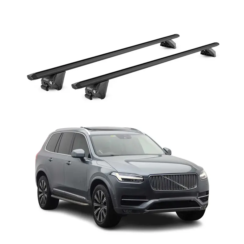 Barres de toit transversales pour Volvo XC90 2015-2026 Alu Noir 2 pièces ABE