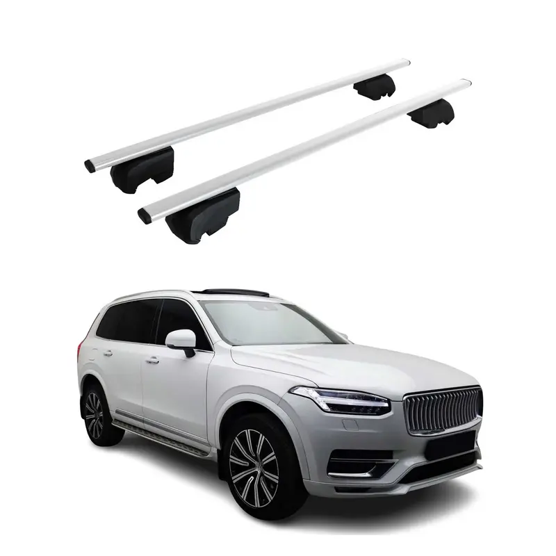 Barres de toit Transversales pour Volvo XC90 2019-2023 ABE Gris 2x