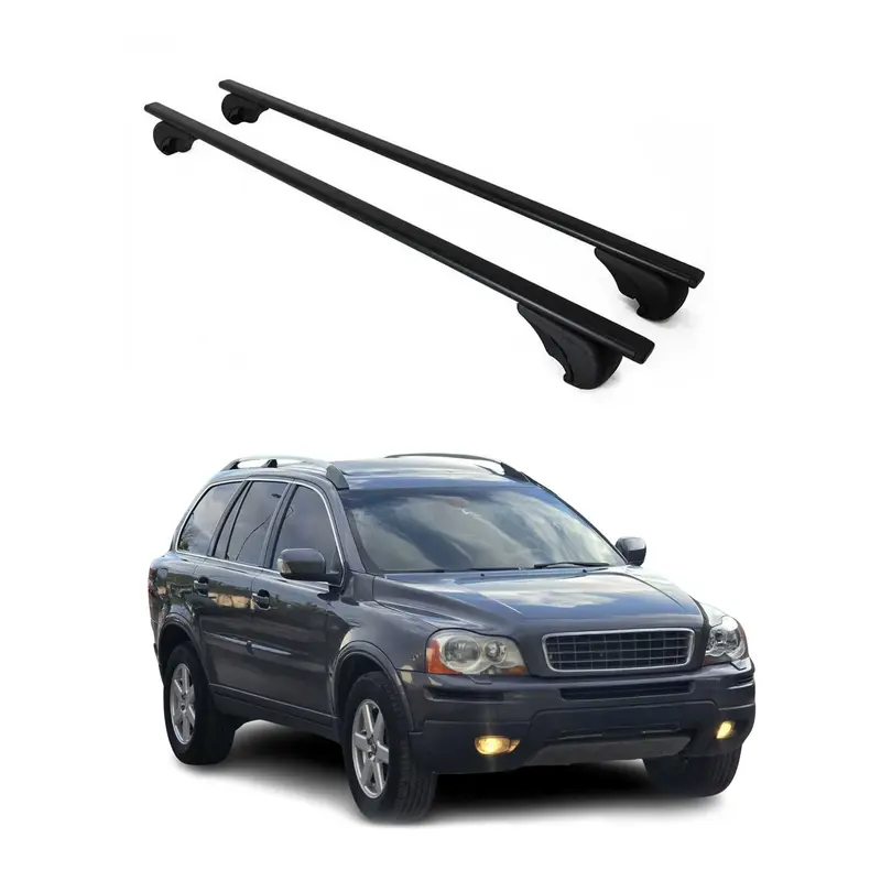 Barres de toit Transversales pour Volvo XC90 I 2002-2014 Acier Noir