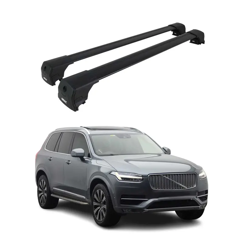 Barres De Toit Transversales pour Volvo XC90 II 2015-2026 Alu Noir ABE