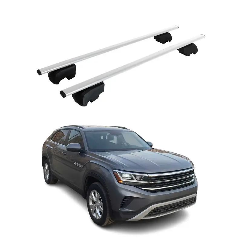 Barres de toit Transversales pour VW Atlas 2018-2023 Acier Argent ABE