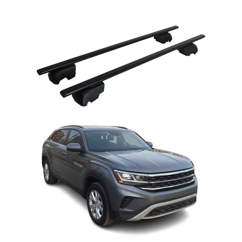 Barres de toit Transversales pour VW Atlas 2018-2023 Acier Noir 2Pcs ABE