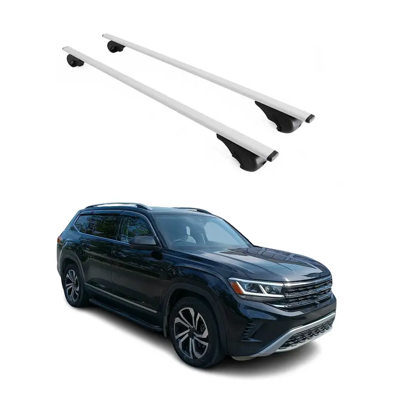 Barres de toit Transversales pour VW Atlas 2018-2026 Acier Argent 2Pcs