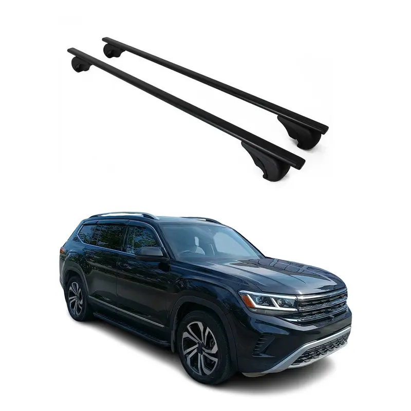 Barres de toit Transversales pour VW Atlas 2018-2026 Acier Noir