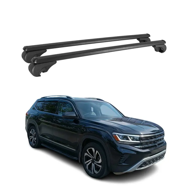 Barres de toit Transversales pour VW Atlas 2018-2026 Aluminium Noir