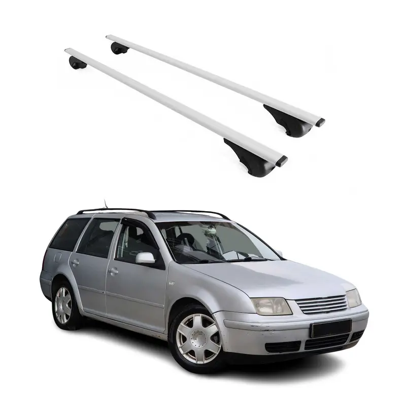 Barres de toit Transversales pour VW Bora Variant 1999-2005 Acier Argent