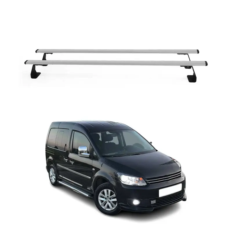 Barres de toit transversales pour VW Caddy 2003-2015 2 Pcs en Acier Gris