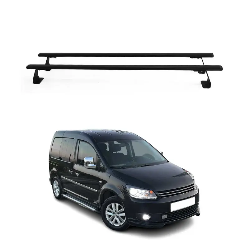 Barres de toit transversales pour VW Caddy 2003-2015 2 Pcs en Acier Noir