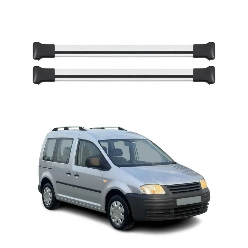 Barres de toit transversales pour VW Caddy 2003-2020 Aluminium Gris