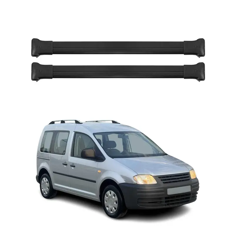 Barres de toit transversales pour VW Caddy 2003-2020 Aluminium Noir