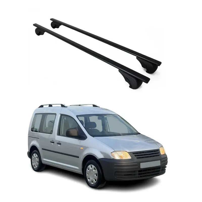 Barres de toit Transversales pour VW Caddy 2004-2015 Acier Noir
