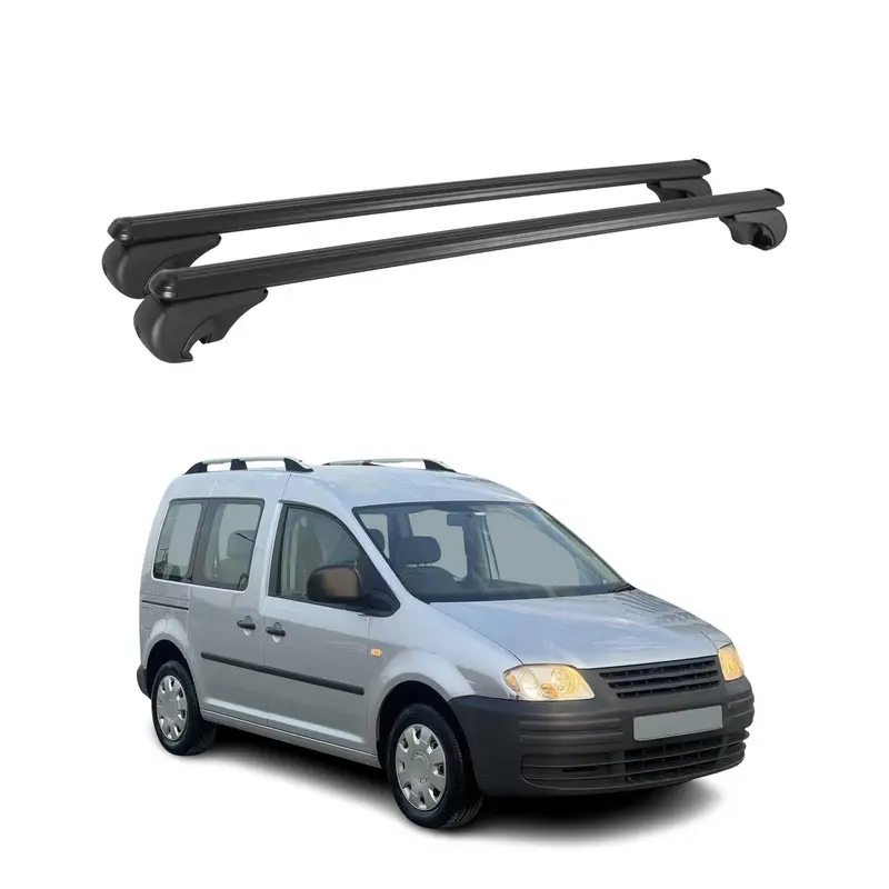 Barres de toit Transversales pour VW Caddy 2004-2015 Aluminium Noir