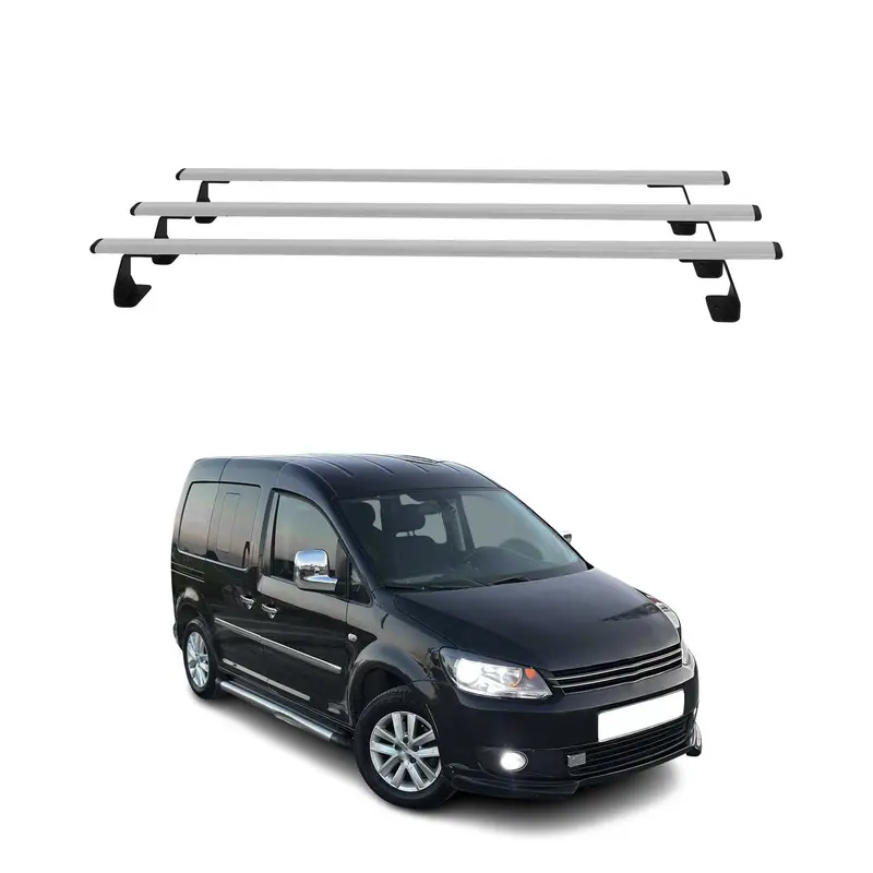 Barres de toit transversales pour VW Caddy 2010-2015 gris en Acier