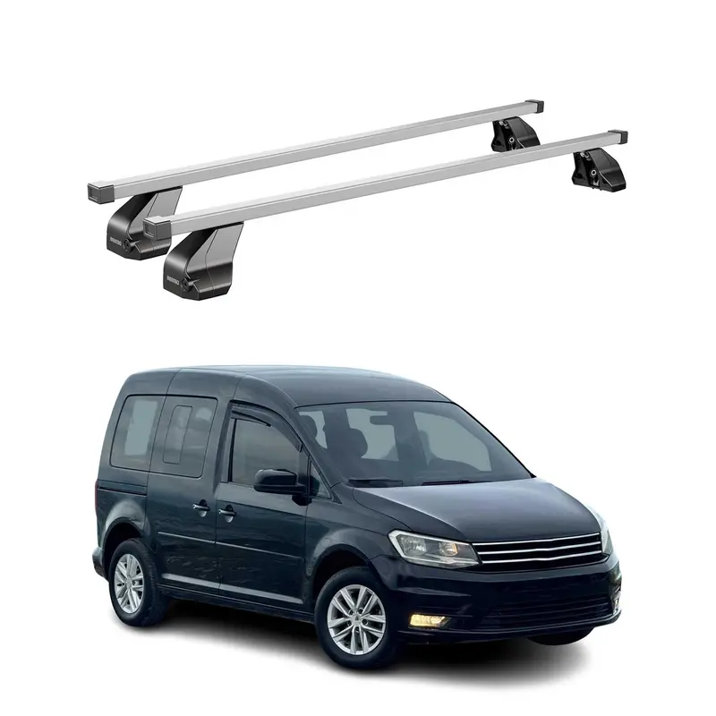 Barres de toit transversales pour VW Caddy 2015-2020 Acier Gris