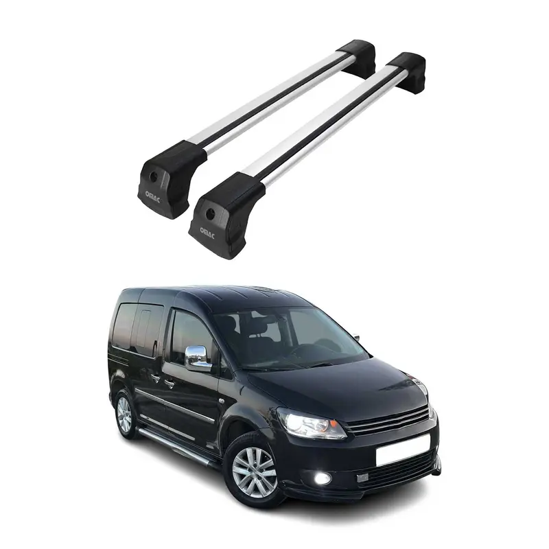 Barres de toit transversales pour VW Caddy III 2003-2015 Pre-FL Aluminium Gris