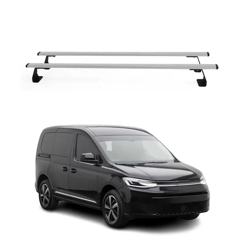 Barres de toit transversales pour VW Caddy V 2020-2026 2 Pcs en Acier Gris