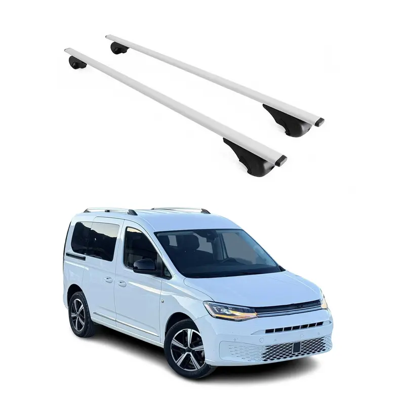 Barres de toit Transversales pour VW Caddy V 2020-2026 Acier Argent