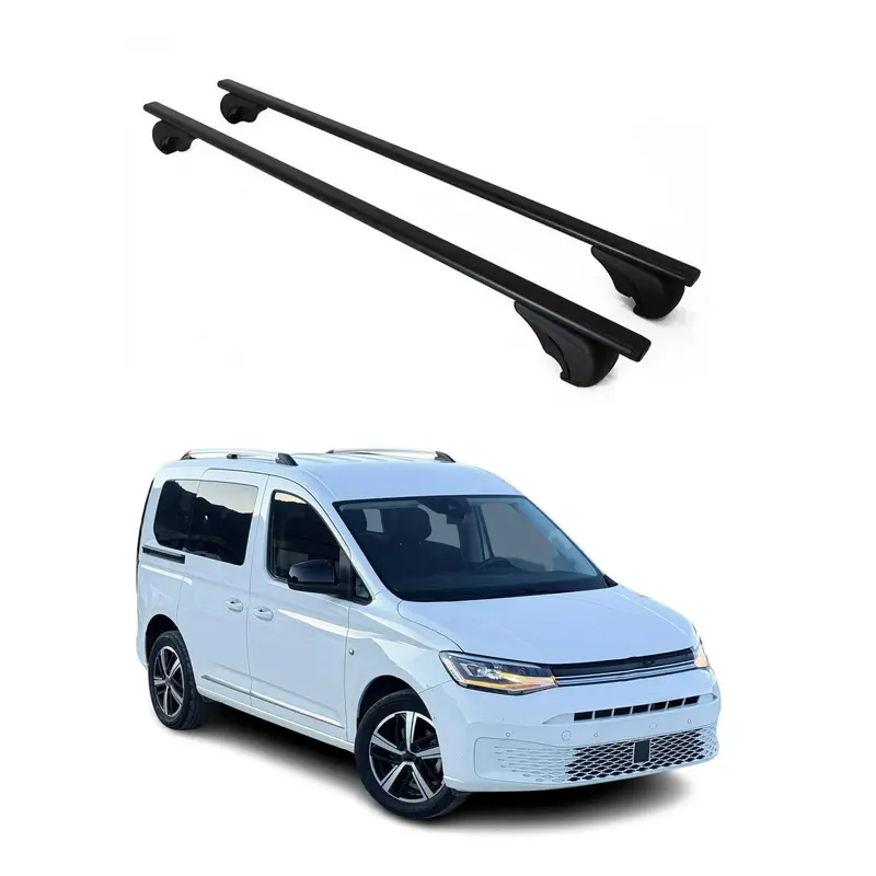 Barres de toit Transversales pour VW Caddy V 2020-2026 Acier Noir