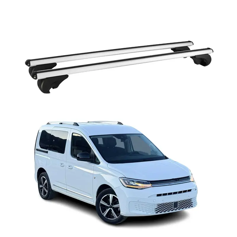 Barres de toit Transversales pour VW Caddy V 2020-2026 Aluminium Argent