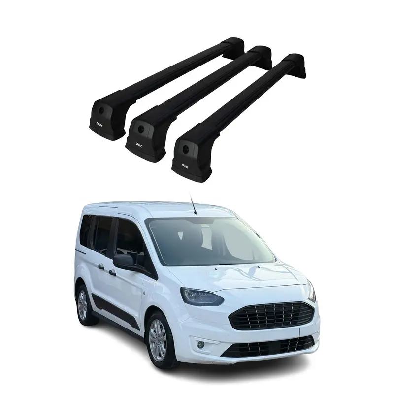 Barres De Toit Transversales pour VW Caddy V Maxi 2020-2026 Aluminium Noir 3 Pcs
