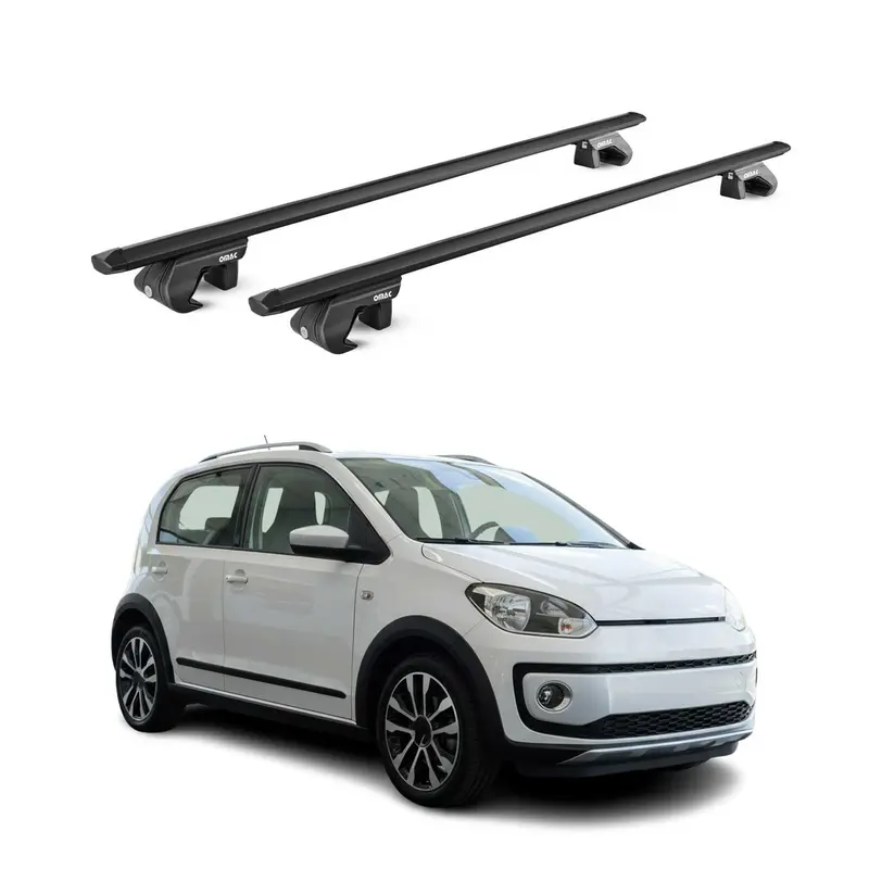 Barres de toit transversales pour VW Cross Up! 2012-2019 Alu Noir 2 pièces ABE