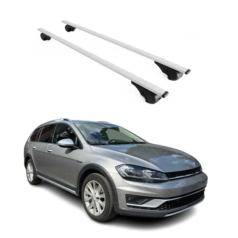Barres de toit Transversales pour VW Golf Alltrack 2014-2019 Acier Argent