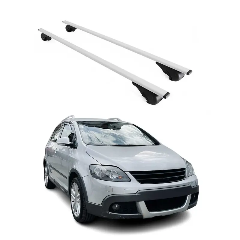 Barres de toit Transversales pour VW Golf Plus 2005-2014 Acier Argent