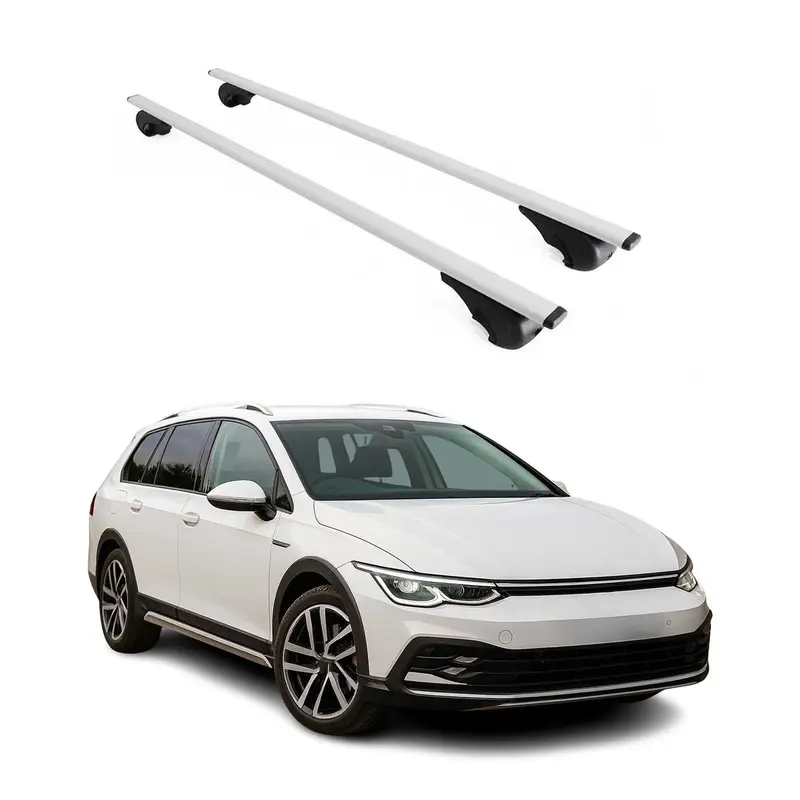 Barres de toit Transversales pour VW Golf V Altrack 2019-2026 Acier Argent