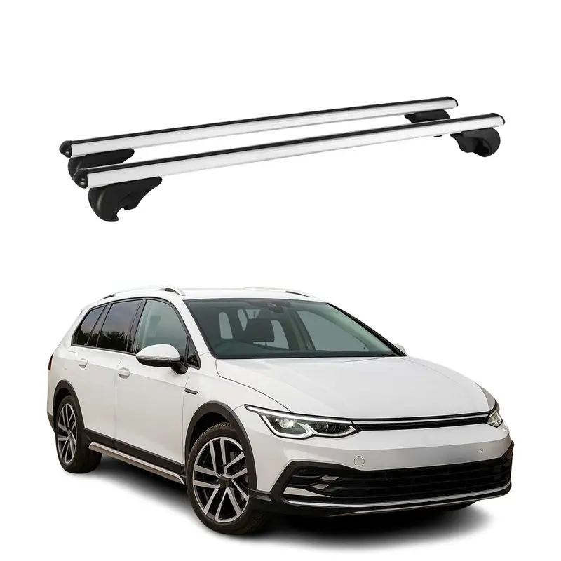 Barres de toit Transversales pour VW Golf V Variant 2019-2026 Aluminium Argent