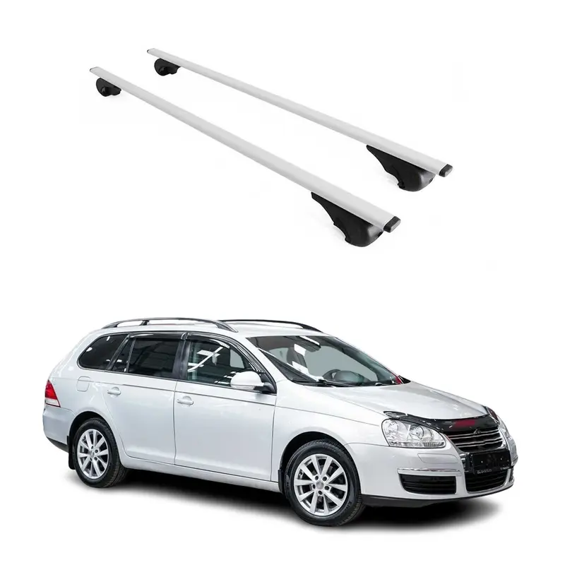 Barres de toit Transversales pour VW Golf VI 2009-2013 Acier Argent