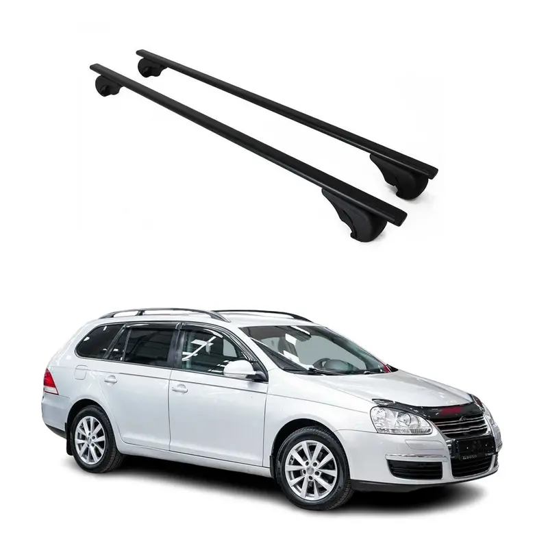 Barres de toit Transversales pour VW Golf VI 2009-2013 Acier Noir