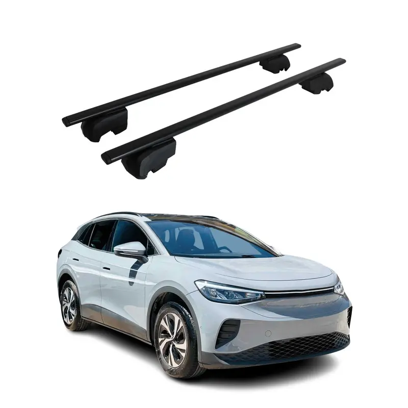 Barres de toit Transversales pour VW ID.4 2020-2023 Acier Noir ABE