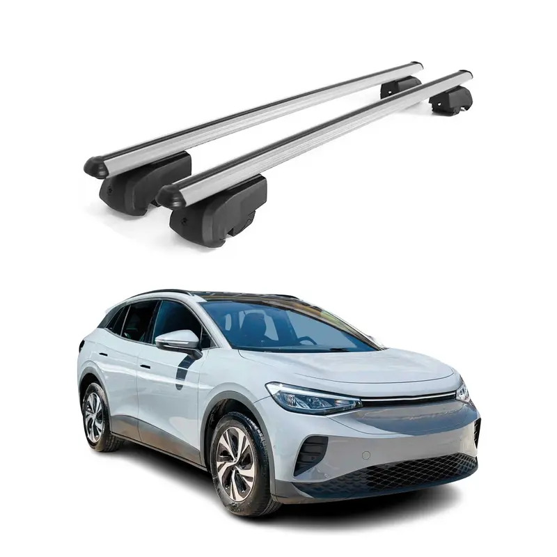 Barres de toit Transversales pour VW ID.4 2020-2023 Aluminium Gris ABE