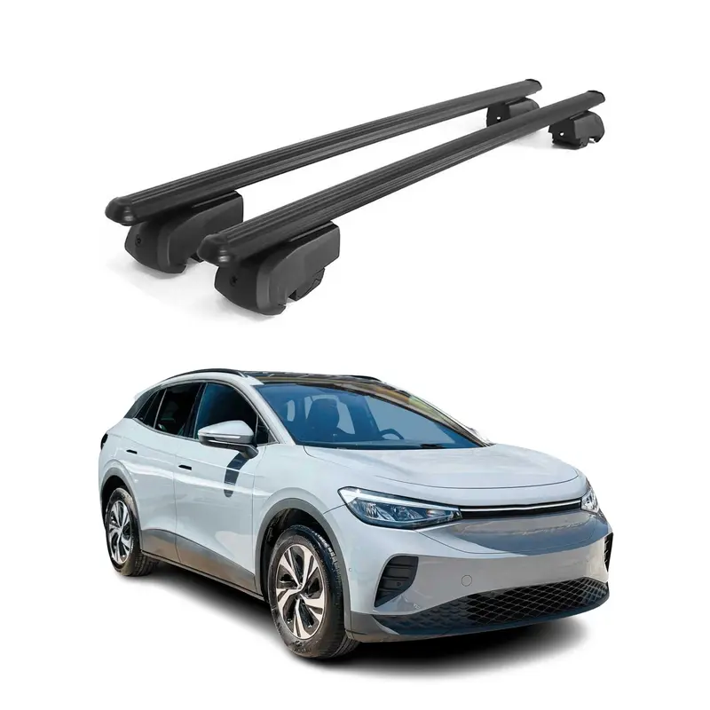 Barres de toit Transversales pour VW ID.4 2020-2023 Aluminium Noir ABE