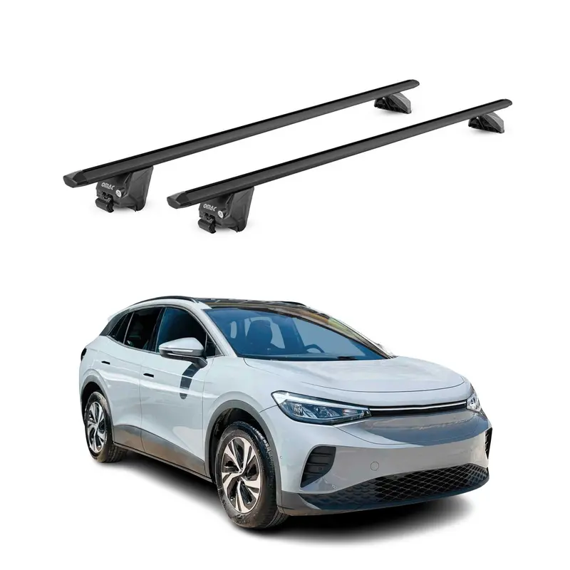 Barres de toit transversales pour VW ID4 2021-2026 Alu Noir 2 pièces ABE