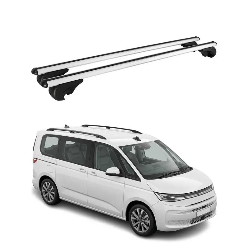Barres de toit Transversales pour VW Multivan T7 2022-2026 TÜV Aluminium Gris 2x