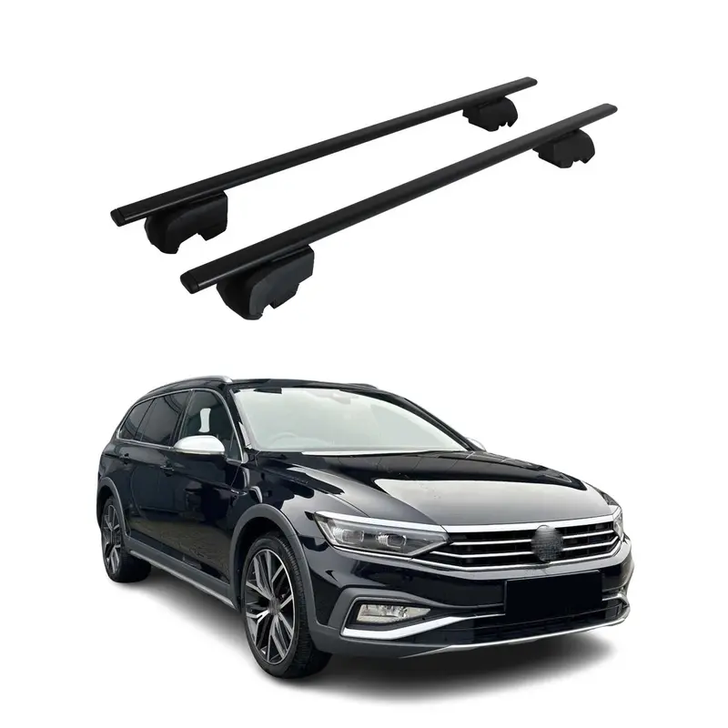 Barres de toit Transversales pour VW Passat Alltrack 2015-2023 Acier Noir ABE