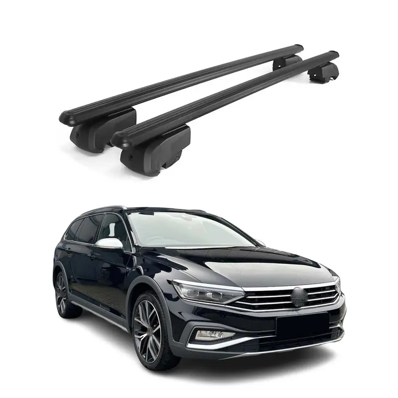 Barres de toit Transversales pour VW Passat Alltrack 2015-2023 Alu Noir ABE