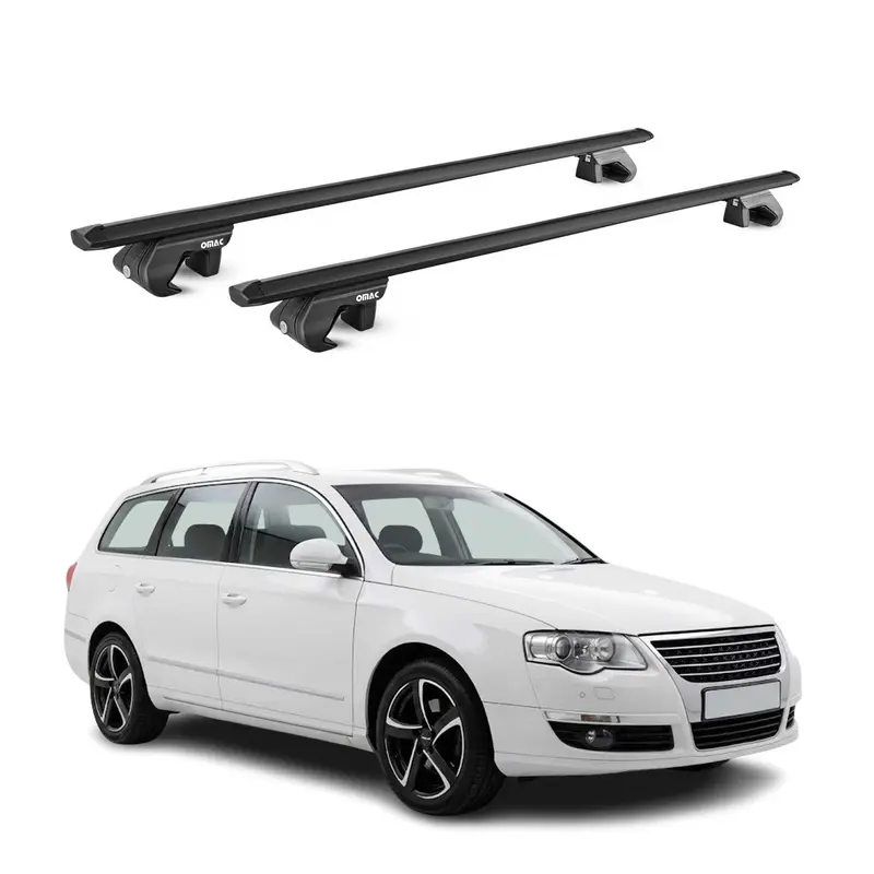 Barres de toit transversales pour VW Passat B6 B7 Break 2005-2014 Alu Noir ABE