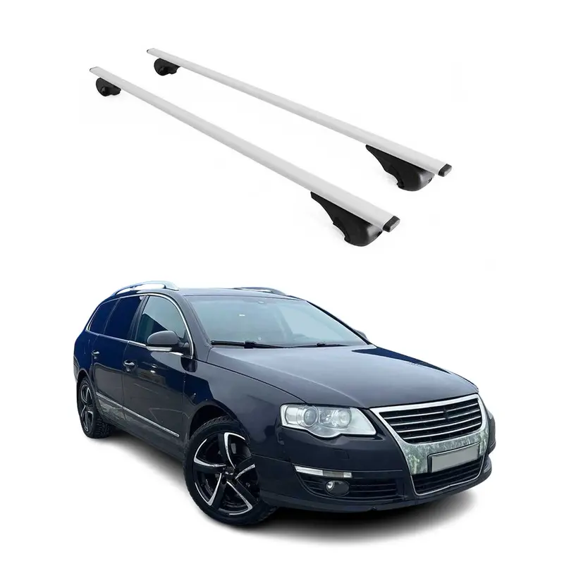Barres de toit Transversales pour VW Passat B6 Variant 2005-2010 Acier Argent