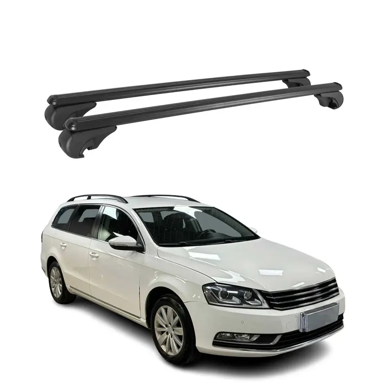 Barres de toit Transversales pour VW Passat B7 Alltrack 2012-2015 Aluminium Noir