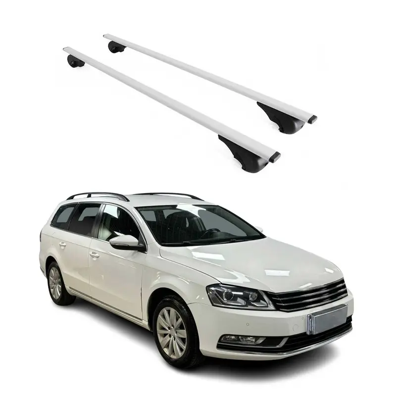 Barres de toit Transversales pour VW Passat B7 Variant 2010-2014 Acier Argent