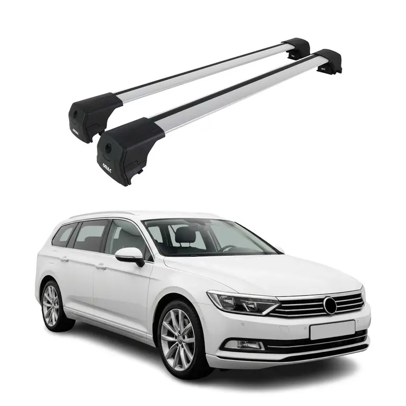 Barres De Toit Transversales pour VW Passat B8 Break 2014-23 Aluminium Gris ABE