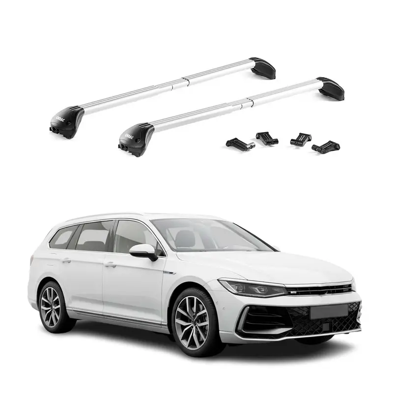 Barres de toit transversales pour VW Passat B9 Break 2024-2026 Alu Gris ABE
