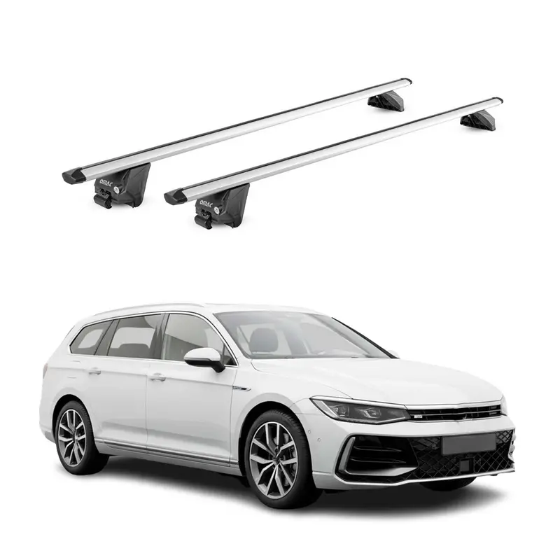 Barres de toit transversales pour VW Passat B9 Break 2024-26 Aluminium Gris ABE