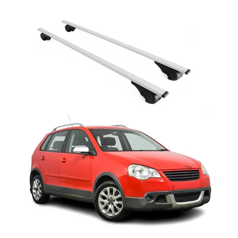 Barres de toit Transversales pour VW Polo 2001-2009 Acier Argent