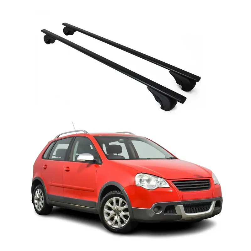 Barres de toit Transversales pour VW Polo 2001-2009 Acier Noir