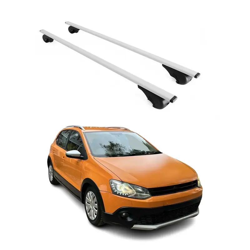 Barres de toit Transversales pour VW Polo 2009-2017 Acier Argent