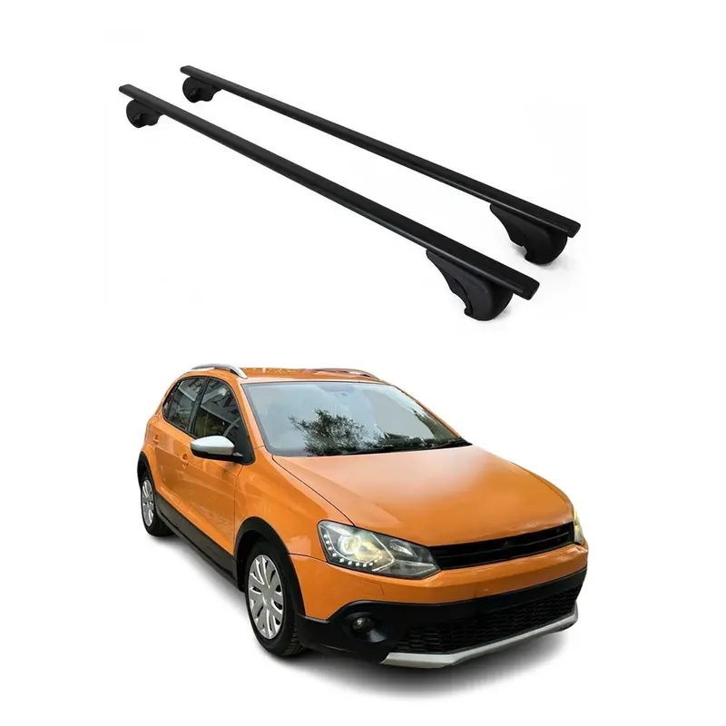 Barres de toit Transversales pour VW Polo 2009-2017 Acier Noir